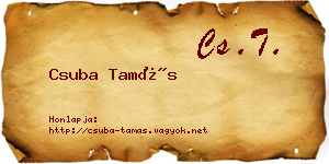 Csuba Tamás névjegykártya